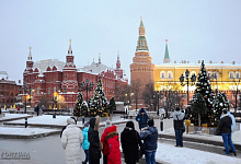 Neujahrsfeiertage Silvester und Weihnachtsfest in Moskau, Russland